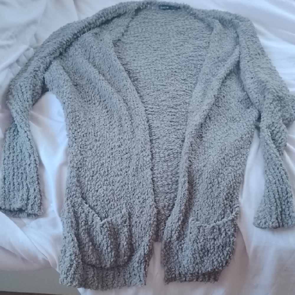 SHEIN Textured Gray Cardigan
